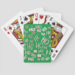 HO HO HO Weihnachtstextmuster weiß grün rot Spielkarten