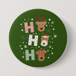 Ho Ho Ho Welsh Terrier Frohe Weihnachten Button