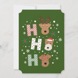 Ho Ho Ho Welsh Terrier Frohe Weihnachten Einladung
