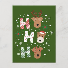 Ho Ho Ho Welsh Terrier Frohe Weihnachten Postkarte