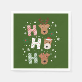 Ho Ho Ho Welsh Terrier Frohe Weihnachten Serviette