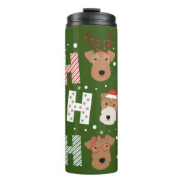 Ho Ho Ho Welsh Terrier Frohe Weihnachten Thermosbecher