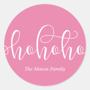 Ho Ho Ho White Script Runder Aufkleber