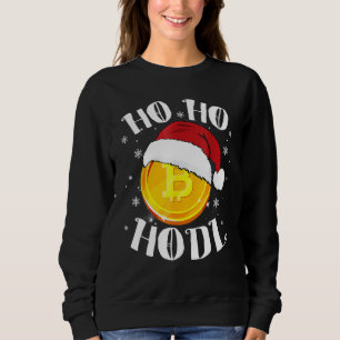 Ho Ho Hodl Crypto Bitcoin Weihnachtsmannmütze Kryp Sweatshirt