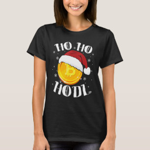 Ho Ho Hodl Crypto Bitcoin Weihnachtsmannmütze Kryp T-Shirt