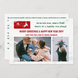 Ho Ho Hoh Liebe Funny Santa Unicorn 2 Fotos Brief Feiertagskarte