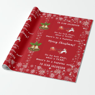 Ho Ho Hoh Liebe Funny Santa Unicorn Personalisiert Geschenkpapier