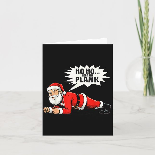 Ho Ho Hold The Plank Christmas Santa Workout Funny Karte (Vorderseite)