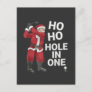 Ho Ho Hole in One Lustiger Golf Weihnachten  Einladungspostkarte