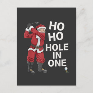Ho Ho Hole in One Lustiger Golf Weihnachten Einladungspostkarte