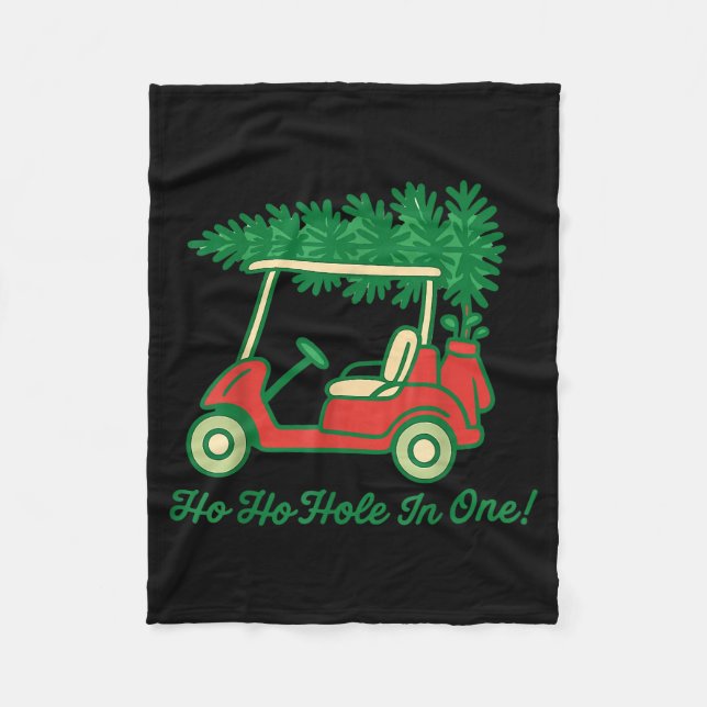 Ho Ho Hole In One Santa Golf Christmas Holiday Gol Fleecedecke (Vorderseite)