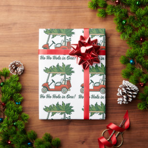 Ho Ho Hole In One Weihnachten Santa Golf Golfen  Geschenkpapier