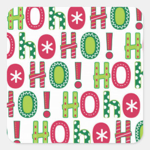 Ho Ho Holiday Festivals Rot Grün Saison modern Quadratischer Aufkleber