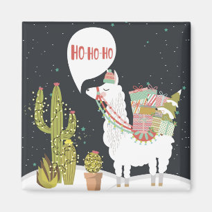 Ho-Ho Holiday Llama Magnet