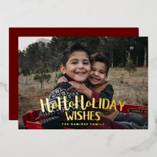 Ho Ho Holiday wünscht Weihnachtsreise-Karte Folien Feiertagskarte