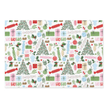 Ho Ho Holly Geschenkpapier Bogen