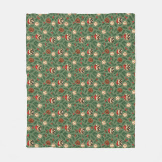Ho-Ho-Home Run Raccoon Holiday Pattern Throw Blank Fleecedecke