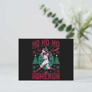 Ho Ho Homerun Baseball Ugly Weihnachts-Sweater Feiertagspostkarte