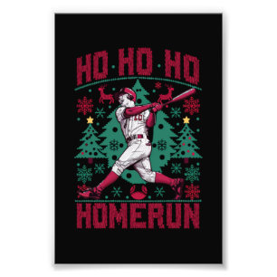 Ho Ho Homerun Baseball Ugly Weihnachts-Sweater Fotodruck