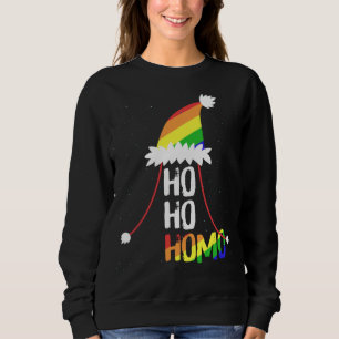 Ho Ho Homo Girls Weihnachtsmannmütze Weihnachten L Sweatshirt