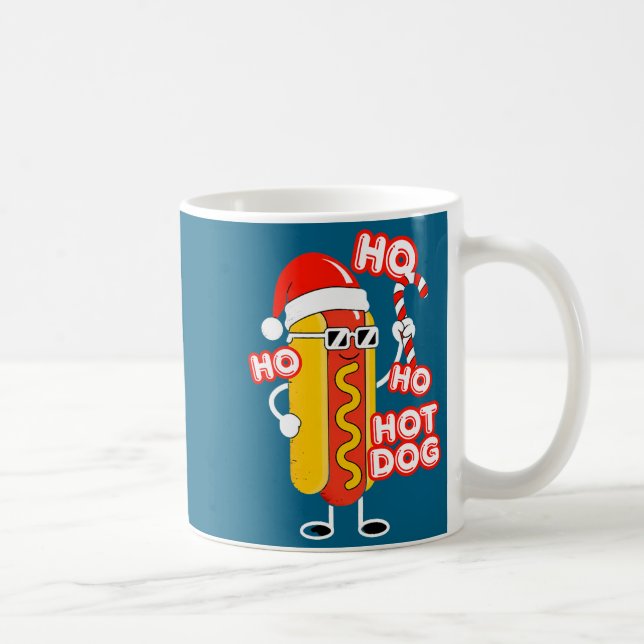 Ho Ho Hot Dog Funny Christmas– Festive Hot Dog In  Kaffeetasse (Rechts)