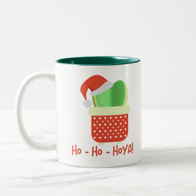 Ho-Ho-Hoya Niedlich Weihnachten Weihnachtsfeier Pf Zweifarbige Tasse (Links)