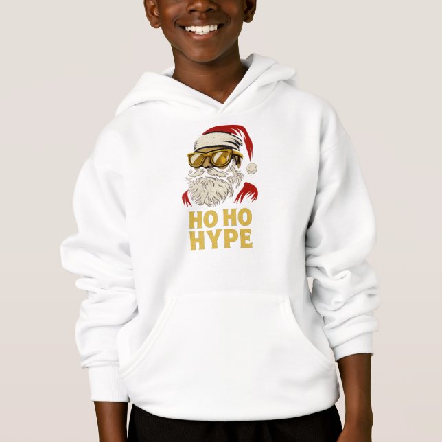 HO HO HYPE – Santa Gold Hoodie (Vorderseite)