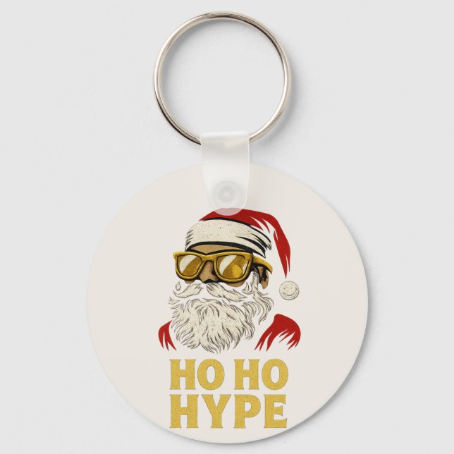 HO HO HYPE – Santa Gold Schlüsselanhänger (Vorderseite)