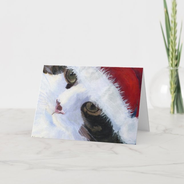 HO HO Kitty Cat Feiertagskarte (Vorderseite)