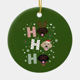 Ho Ho Labrador Retriever Frohe Weihnachten Keramik Ornament