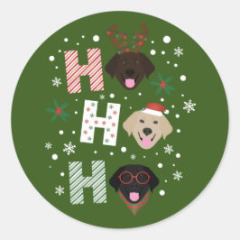 Ho Ho Labrador Retriever Frohe Weihnachten Runder Aufkleber