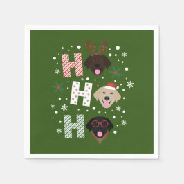 Ho Ho Labrador Retriever Frohe Weihnachten Serviette
