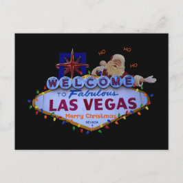 HO HO Las Vegas Merry Christmas SANTA Postcard Feiertagspostkarte