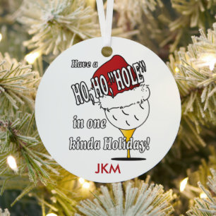 Ho, ho, Loch in einem Weihnachtsschmuck