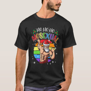 Ho Ho Mosexual Gay Santa Costume Rainbow LGBT P T-Shirt