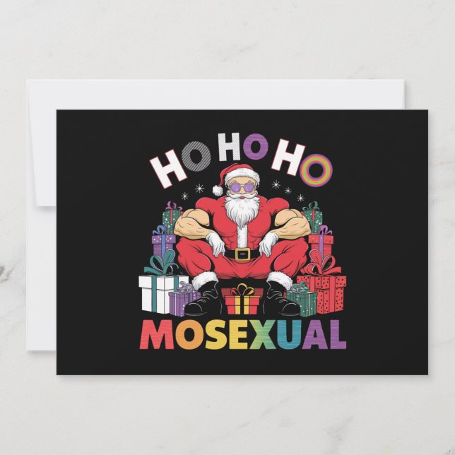 Ho Ho Mosexual Gay Santa LGBT Gay Pride Xmas Einladung (Vorderseite)