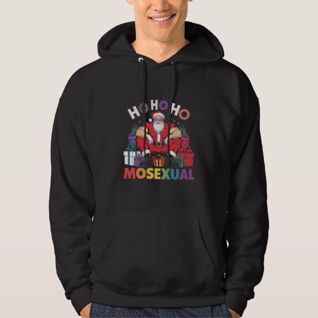 Ho Ho Mosexual Gay Santa LGBT Gay Pride Xmas Hoodie (Vorderseite)