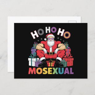 Ho Ho Mosexual Gay Santa LGBT Gay Pride Xmas Postkarte