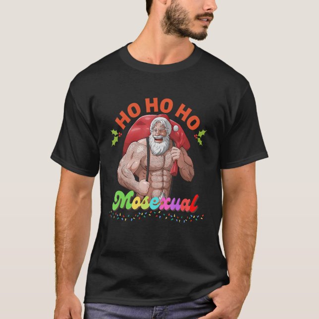 Ho Ho Mosexual Gay Santa LGBT Pun Gay Pride Chr T-Shirt (Vorderseite)