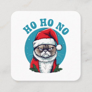 Ho ho nein - lustige mürrische Weihnachtsmann-Katz Quadratische Visitenkarte