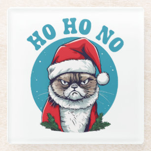 Ho ho no - lustige gruselige Katze Glasuntersetzer