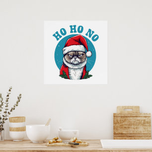 Ho ho no - lustige gruselige Katze Poster
