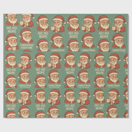 HO HO Nope Green Background Geschenkpapier
