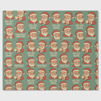 HO HO Nope Green Background Geschenkpapier
