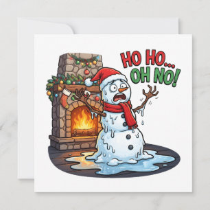 Ho Ho Oh Nein Schmelzender Schneemann Lustiges Wei Einladung