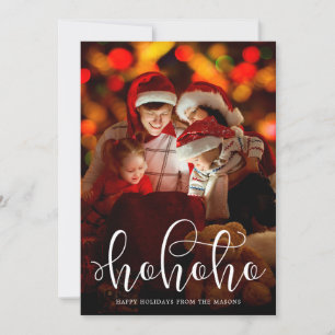Ho Ho Overlay Holiday Foto Card Feiertagskarte