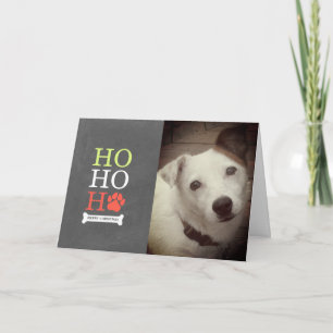 Ho Ho Pawprint Dog Foto Weihnachten - Rot Grün