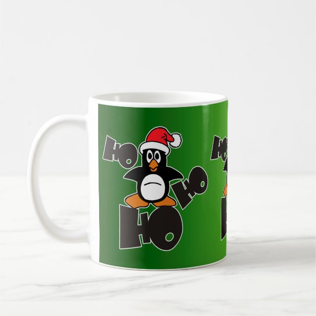 Ho Ho - Pinguin - fröhliche Weihnachten + Ihr Back Tasse (Links)