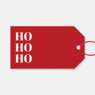 Ho Ho Rote moderne Typografie Blanche Weihnachten Geschenkanhänger