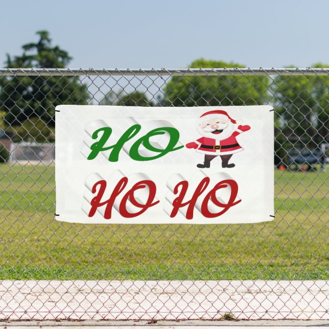 Ho Ho Santa Claus Weihnachtsgrün-Skript Banner (Insitu)